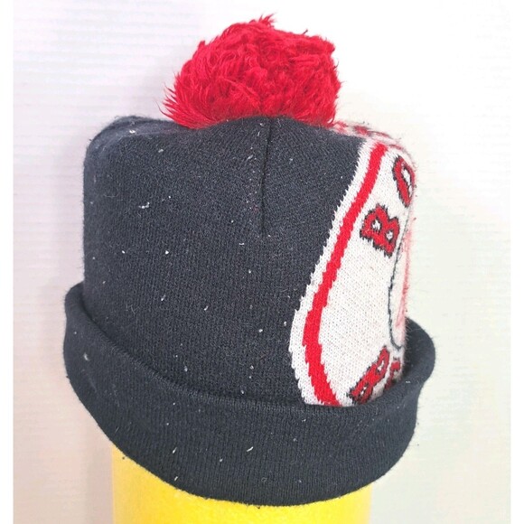 Boston Red Sox Beanie Hat Toboggan Winter New Era MLB Baseball Warm Knitted Pom - Picture 3 of 5